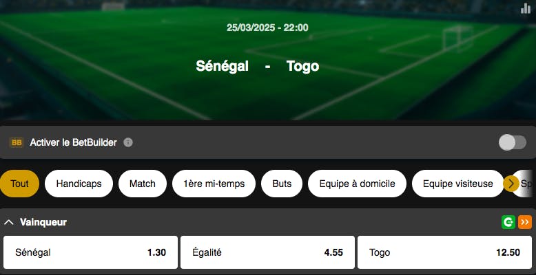 Eliminatoires Coupe du monde | Sénégal - Togo | Golden Vegas Sport