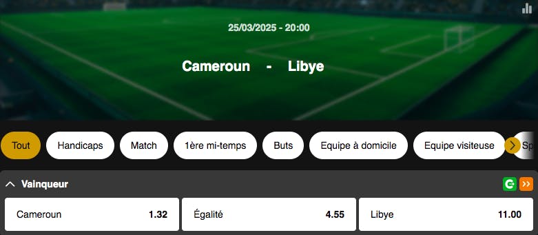 Eliminatoires Coupe du monde | Cameroun - Libye | Golden Vegas Sport