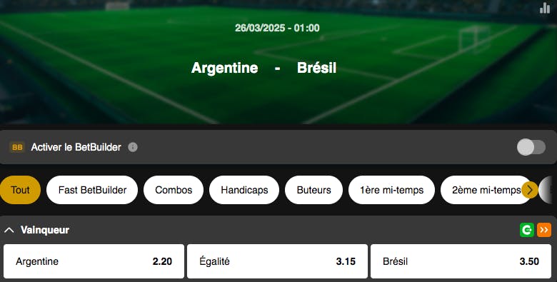 Eliminatoires Coupe du monde | Argentine - Brésil | Golden Vegas Sport
