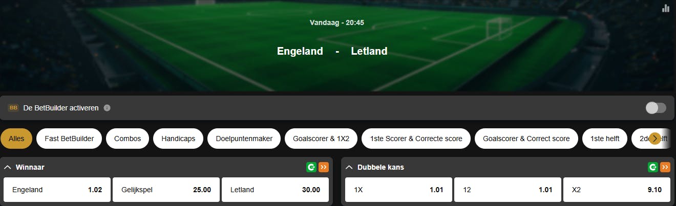 WK-kwalificatie | Engeland – Letland | Golden Vegas Sport