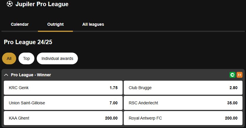 Playoffs Jupiler Pro League | Championship Winner | Golden Vegas Sport