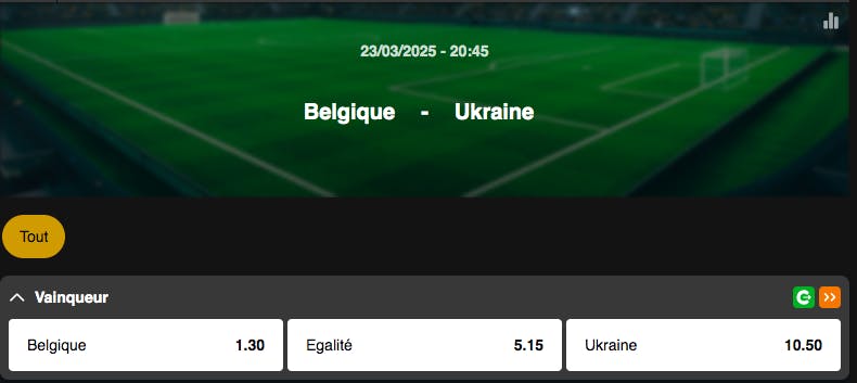 Ligue des Nations | Belgique - Ukraine | Paris Sportifs