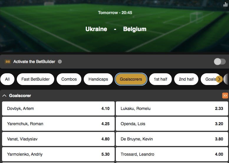 Nations League | Goalscorer | Online betting