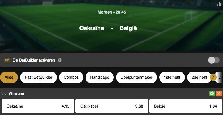 Nations League | Oekraïne - Belgie | Golden Vegas Sport