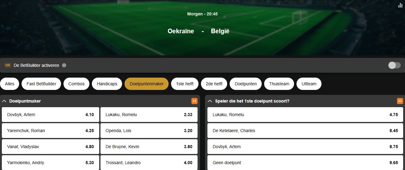 Nations League | Doelpuntenmaker | Oekraïne - België | Voetbal
