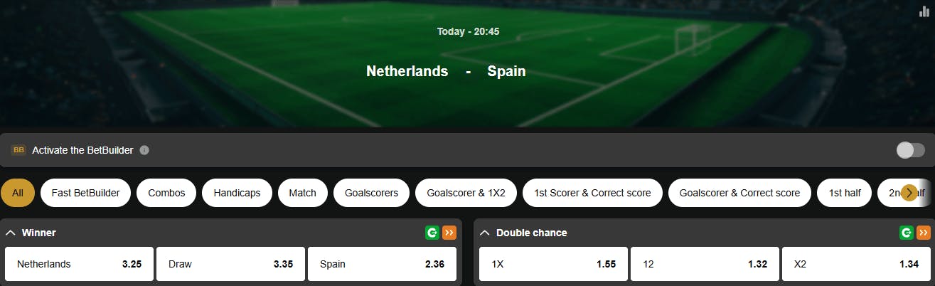 Nations League | Netherlands vs Spain | Football | Sports betting | Golden Vegas Sport