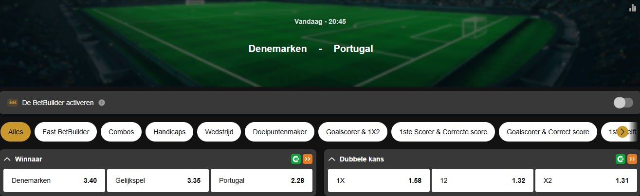 Nations League | Denemarken - Portugal | Voetbal | Weddenschappen | Golden Vegas Sport