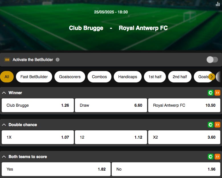 Champions Playoffs Pro League | Club Bruges - Antwerp | Golden Vegas Sport