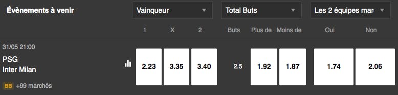Champions League | PSG - Inter Milan | Golden Vegas Sport