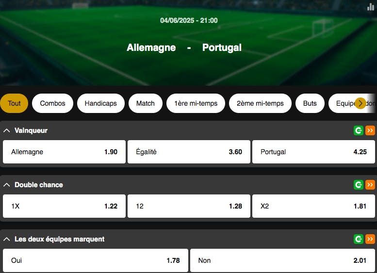 Nations League | Allemagne - Portugal | Golden Vegas Sport