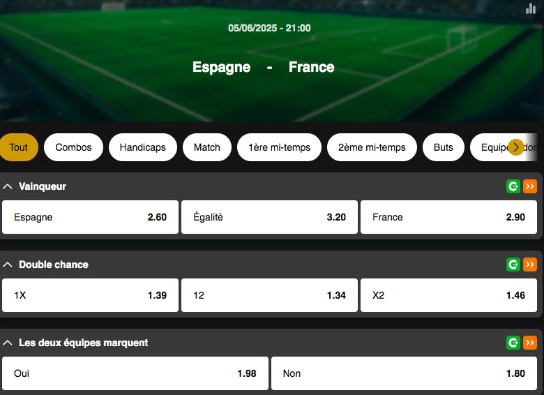 Nations League | Espagne - France | Golden Vegas Sport