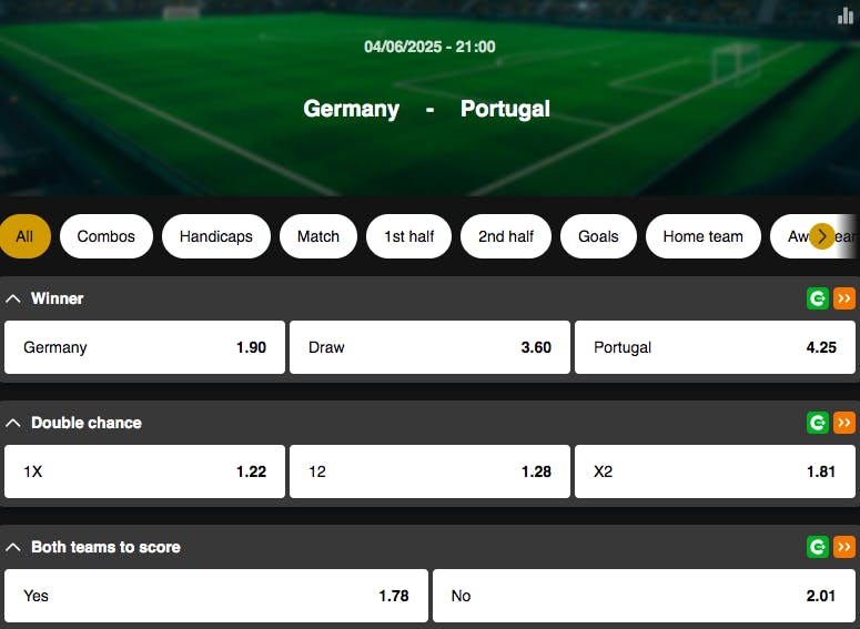 Nations League | Allemagne - Portugal | Golden Vegas Sport