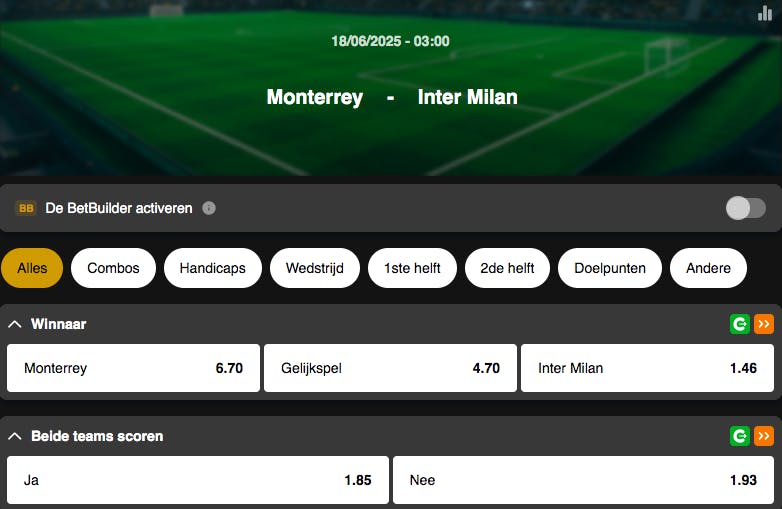Coupe du Monde des Clubs | Monterrey - Inter Milan | Golden Vegas Sport