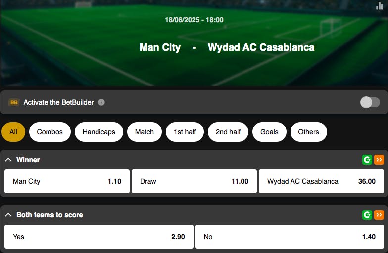 Coupe du Monde des Clubs | Manchester City - Wydad Casablanca | Golden Vegas Sport