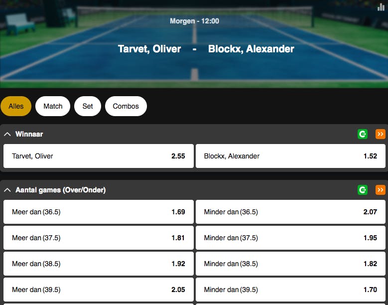 Wimbledon kwalificaties | Oliver Talvet - Alexander Blockx | Golden Vegas Sport