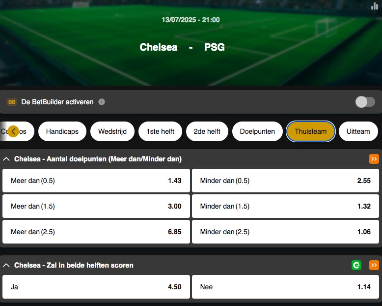 Finale Wereldbeker voor Clubs | Chelsea – PSG | Golden Vegas Sport