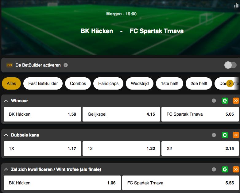 Europa League qualifications | Häcken - Spartak Trnava | Golden Vegas Sport