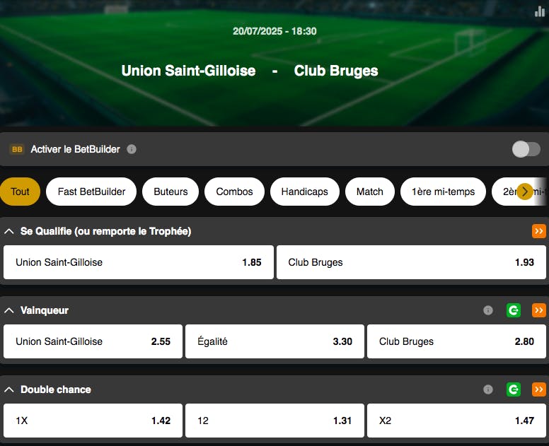 Supercoupe de Belgique | Union Saint-Gilloise - Club Bruges | Golden Vegas Sport