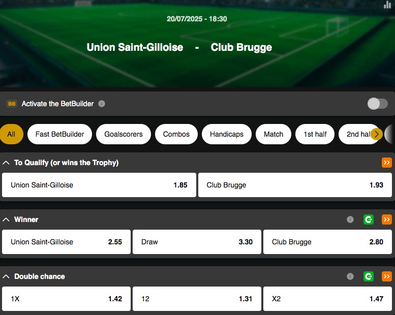 Belgian Supercup | Union Saint-Gilloise vs Club Brugge | Golden Vegas Sport