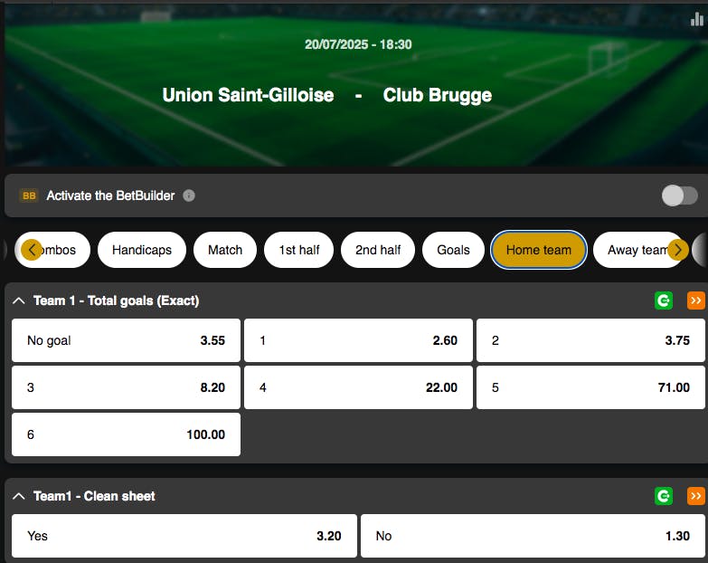 Belgian Supercup | Union Saint-Gilloise vs Club Brugge | Golden Vegas Sport