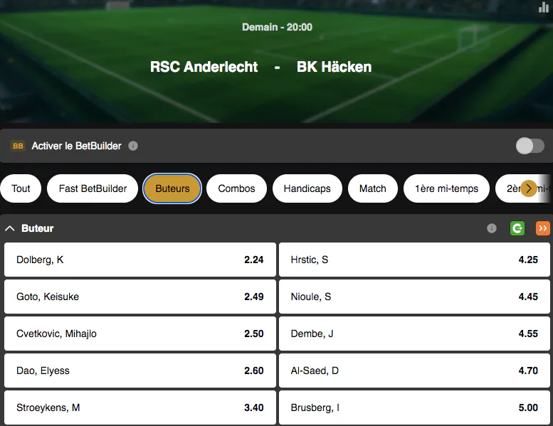 Tour préliminaire Europa League | Anderlecht - Häcken | Golden Vegas Sport
