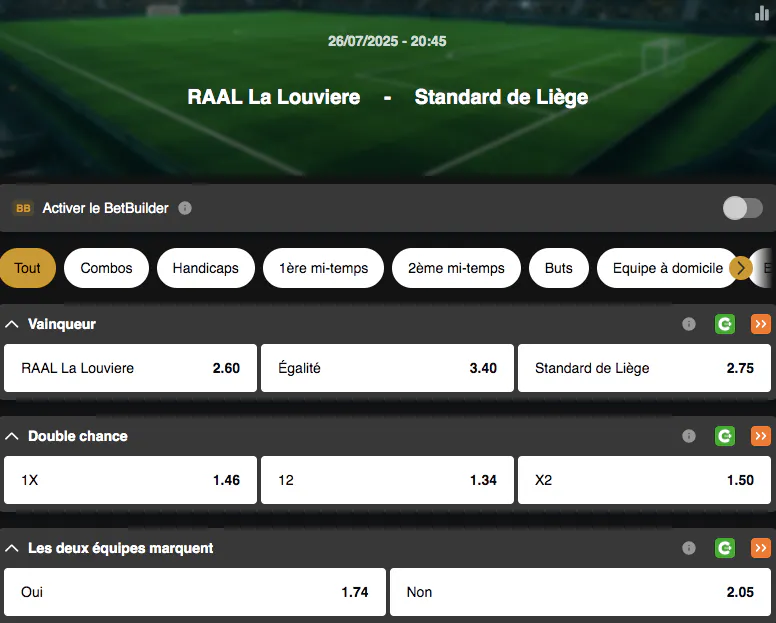 Jupiler Pro League Saison 2025-2026 | La Louvière - Standard | Golden Vegas Sport