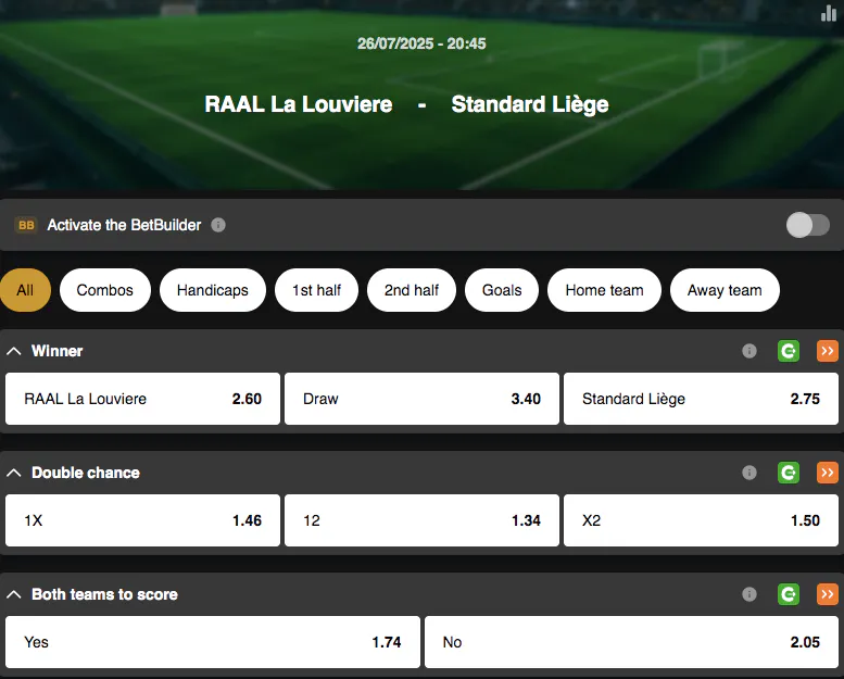 Jupiler Pro League Season 2025–2026 | La Louvière – Standard | Golden Vegas Sport