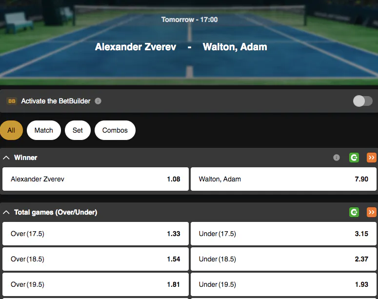 Tennis, ATP Montreal Tournament | Alexander Zverev - Adam Walton | Golden Vegas Sport