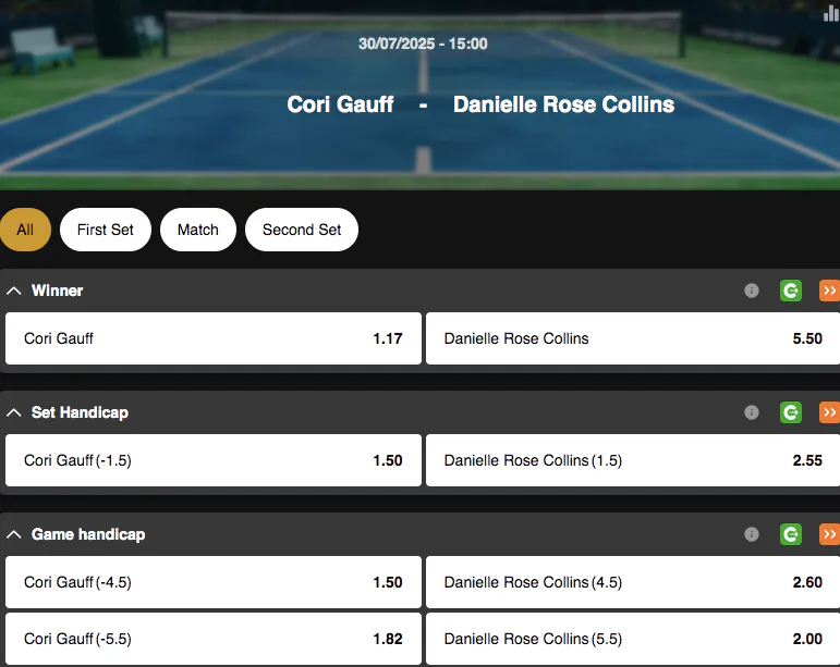 Tennis, WTP Toronto Tournament | Coco Gauff - Danielle Rose Collins | Golden Vegas Sport