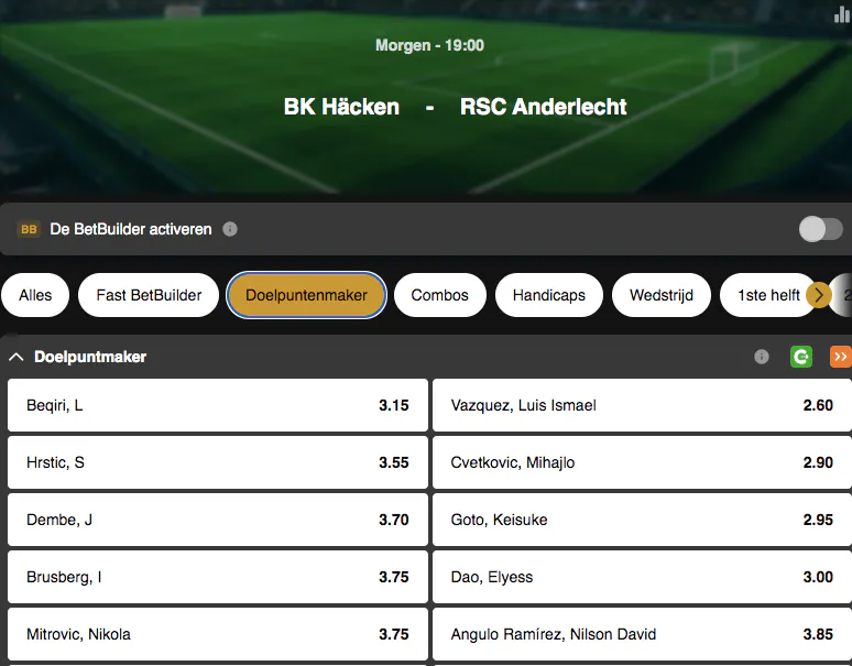 Voorronde Europa League | Anderlecht - Häcken | Golden Vegas Sport