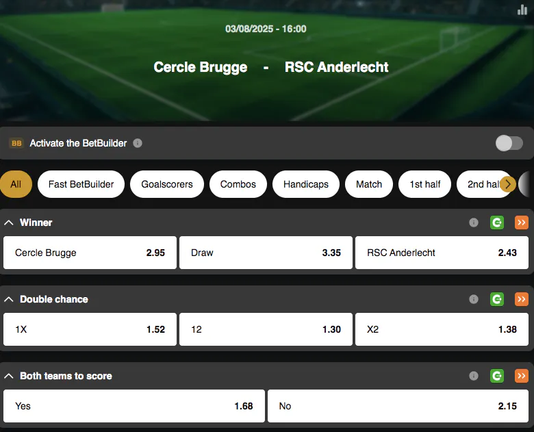 Jupiler Pro League, Second Matchday | Cercle Brugge - Anderlecht | Golden Vegas Sport