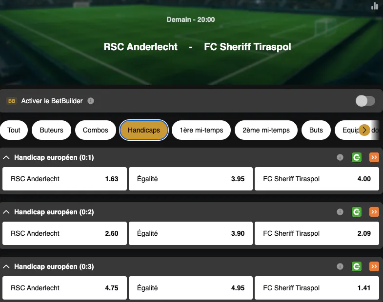Tour préliminaire Conference League | Anderlecht - Sheriff Tiraspol | Golden Vegas Sport