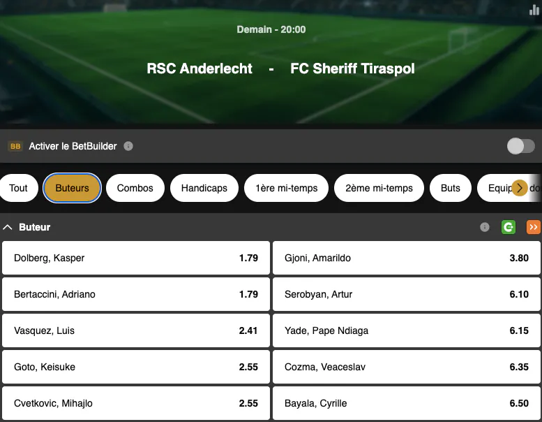 Tour préliminaire Conference League | Anderlecht - Sheriff Tiraspol | Golden Vegas Sport