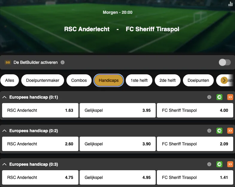Voorronde Conference League | Anderlecht - Sheriff Tiraspol | Golden Vegas Sport