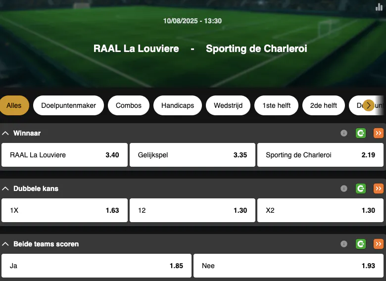 Jupiler Pro League Speeldag 3 | RAAL la Louvière - Sporting Charleroi | Golden Vegas Sport