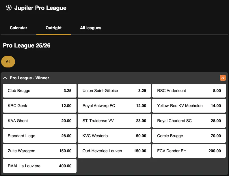 Winner Jupiler Pro League | Golden Vegas Sport