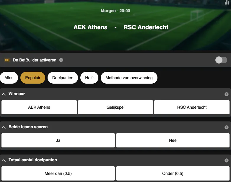 Voorronde Conference League | Anderlecht - AEK Athenes | Golden Vegas Sport