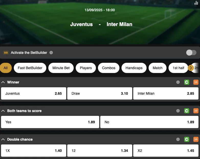 Serie A  | Juventus Turin - Inter Milan | Golden Vegas Sport