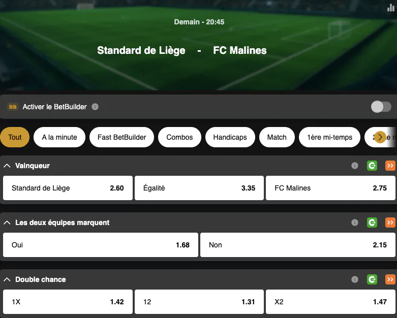 Jupiler Pro League  | Standard de Liège - Malines | Golden Vegas Sport