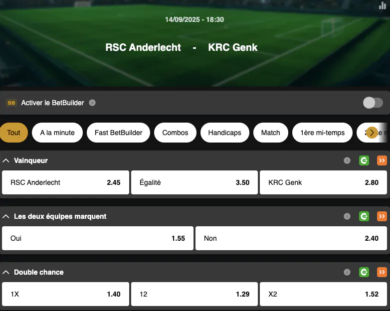 Jupiler Pro League  | Anderlecht - Genk | Golden Vegas Sport