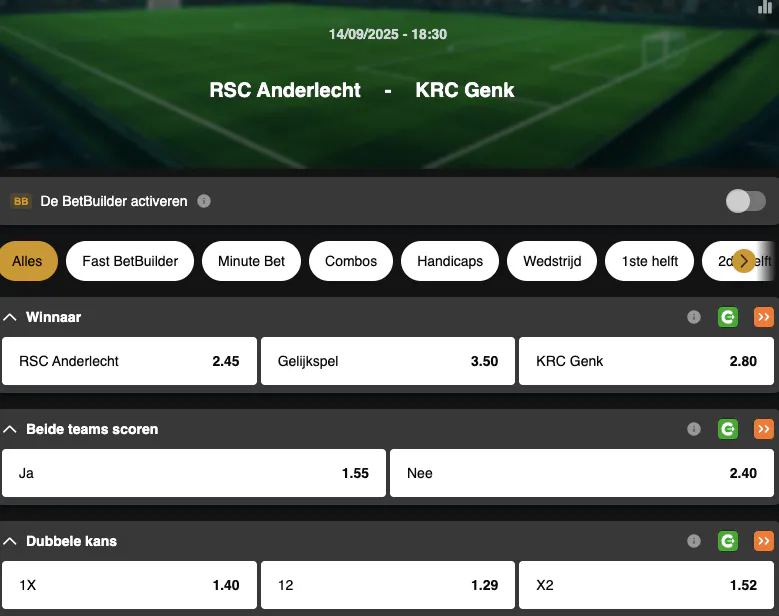 Jupiler Pro League  | Anderlecht - Genk | Golden Vegas Sport