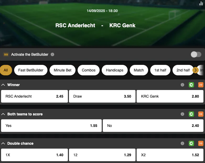 Jupiler Pro League | Anderlecht - Genk | Golden Vegas Sport