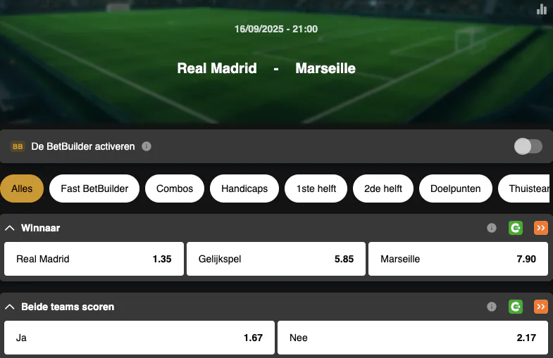 Champions League | Real Madrid - Marseille | Golden Vegas Sport