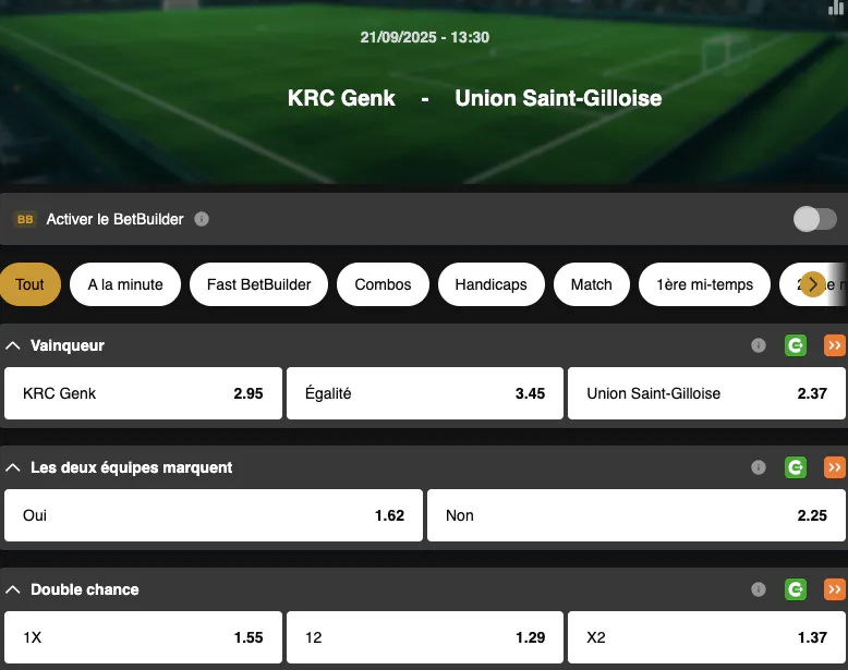 Jupiler Pro League | Genk - Union Saint Gilloise | Golden Vegas Sport