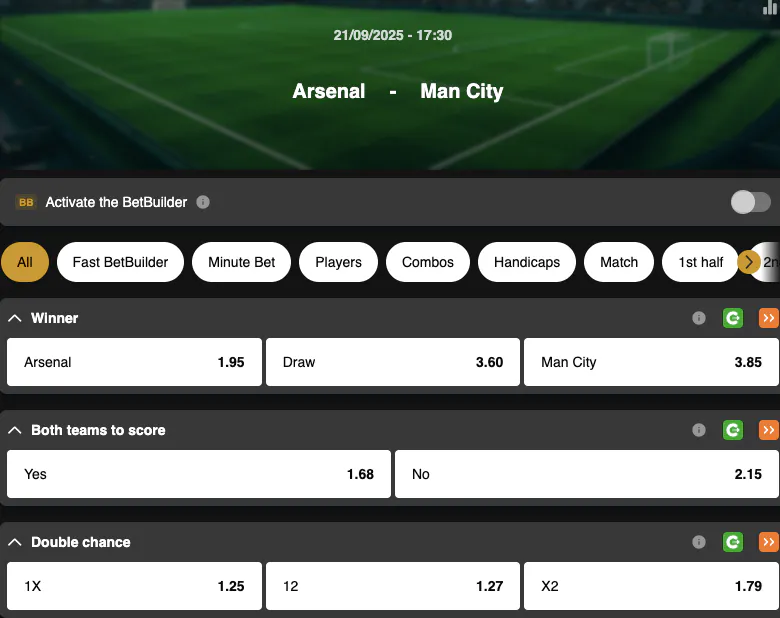 Premier League | Arsenal - Manchester City | Golden Vegas Sport