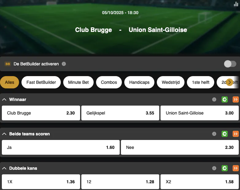 Jupiler Pro League | Club Bruggs - Union Saint Gilloise | Golden Vegas Sport