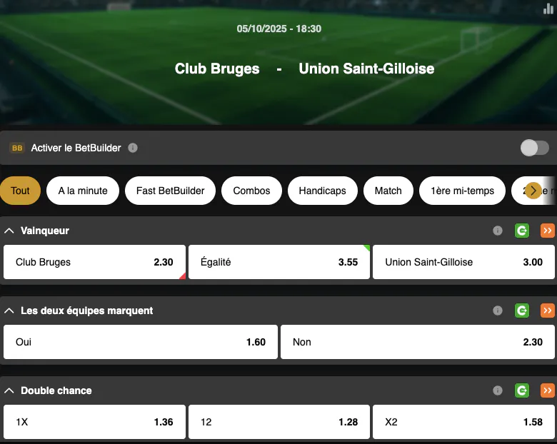 Jupiler Pro League | Club Bruges - Union Saint Gilloise | Golden Vegas Sport