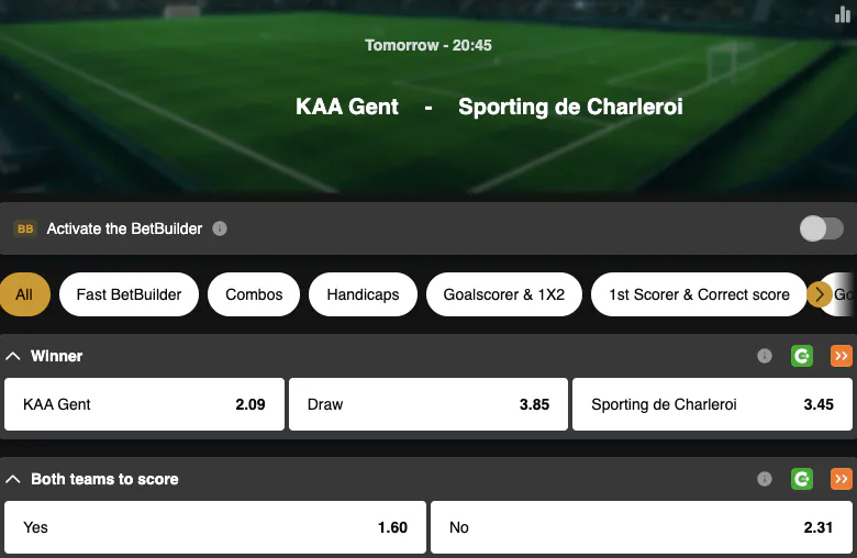 Jupiler Pro League | La Gantoise - Sporting Charleroi | Golden Vegas Sport
