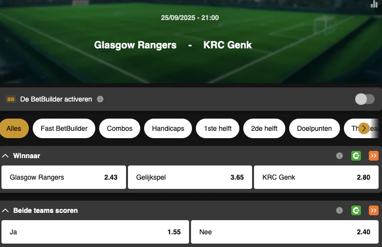Europa League | Glasgow Rangers - Genk | Golden Vegas Sport