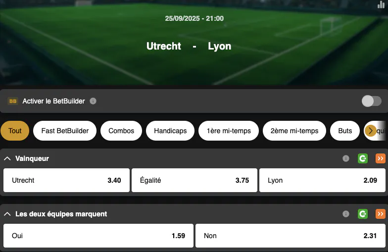 Europa League | Utrecht - Lyon | Golden Vegas Sport